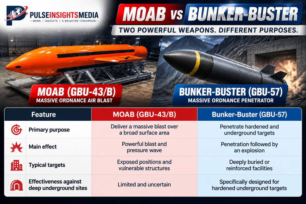 MOAB vs GBU-57 bunker buster
